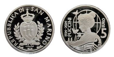 5 euro (Centenario de la muerte de Giacomo Puccini)