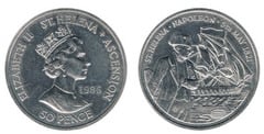 50 pence (165 aniversario de la muerte de Napoleón)