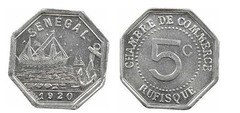 5 centimes (Rufisque-Dinero de necesidad)