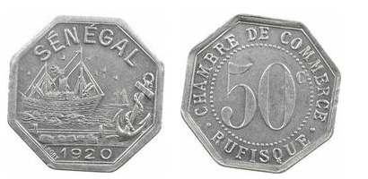 50 centimes (Rufisque-Dinero de necesidad)