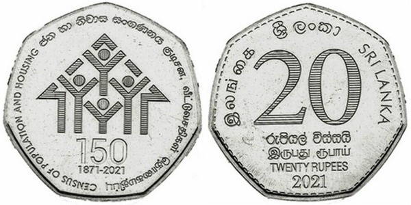 20 rupees (150 Aniversario del Censo de Población y Vivienda)