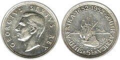 5 shillings (George VI - 300 Aniversario de la Fundación de Capetown)