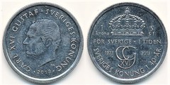 1 krona (40 Años de Reinado de Carl XVI Gustaf)