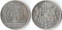 50 kronor (Boda del Rey Carlos XVI Gustavo y Reina Silvia)