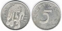 5 francs (500 aniversario de la Convención de Stans 1481)