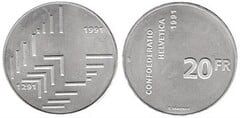 20 francs (700 Aniversacio de la Confederación Suiza)