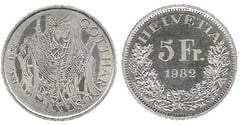 5 francs (100 años del Ferrocarril de San Gotardo)