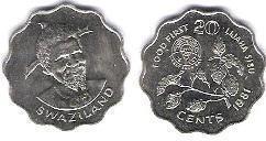 20 cents (FAO) (Sobhuza II)