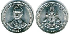 1 baht (50 Aniversario de la Ascensión al Trono del Rey Rama IX)