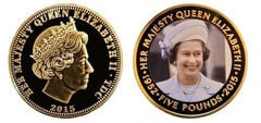 5 pounds (Retrato de 1982 - Reina sonriente con sombrero blanco y collar)