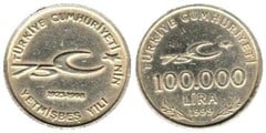 100.000 liras (75 Aniversario de la República)