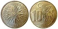 10 bin lira (XVII Juegos Olímpicos-Lillehammer 1994)