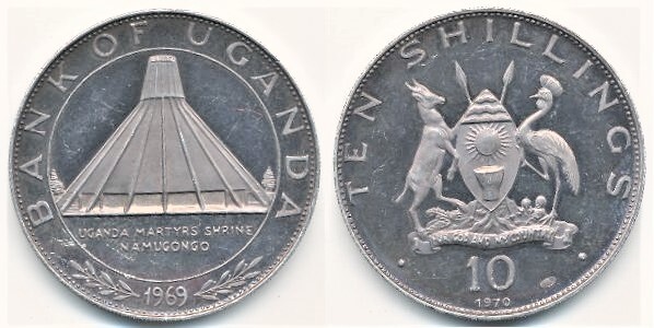 10 shillings (Visita del Papa Pablo VI)