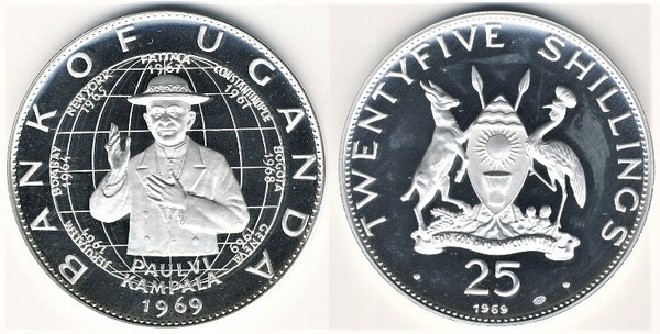 25 shillings (Visita del Papa Pablo VI)