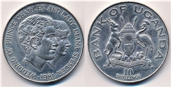 10 shillings (Boda Real de Carlos y Diana de Gales)