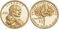 1 dollar (Sacagawea Dollar - Maria Tallchief (Indias americanas en el ballet)