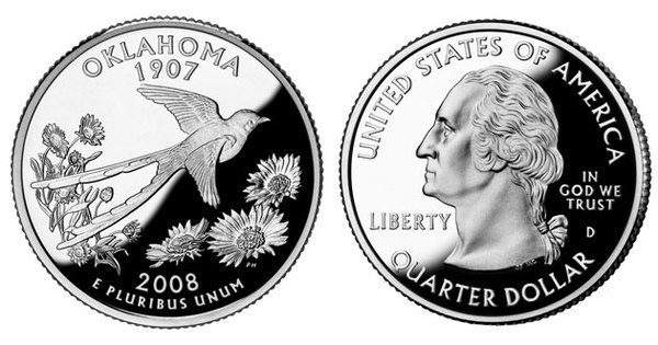 1/4 dollar (50 Estados de los EEUU - Oklahoma)
