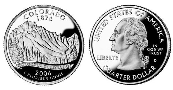 1/4 dollar (50 Estados de los EEUU - Colorado)