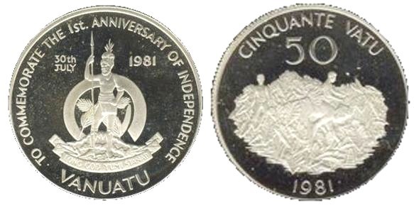 50 vatu (1er. Aniversario de la Independencia)