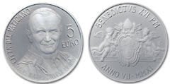 5 euro (Beatificación del Papa Juan Pablo II)