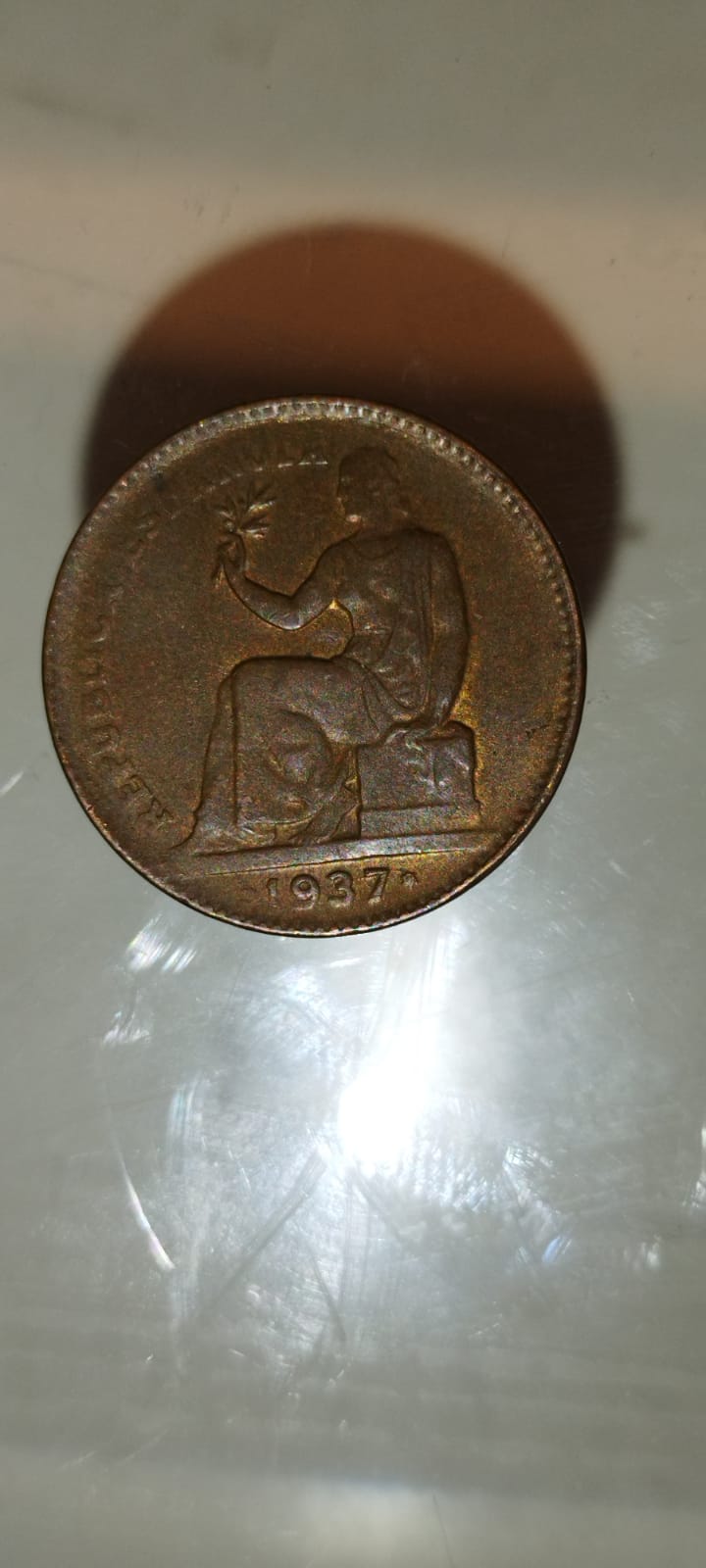 Foto 1 Moneda sin identificar: MONEDA 50 CTS 1937 REPUBLICA ESPAÑOLA