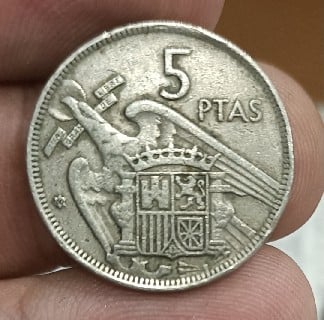 Foto 2 Moneda sin identificar: Moneda 5 pesetas Franco 1957