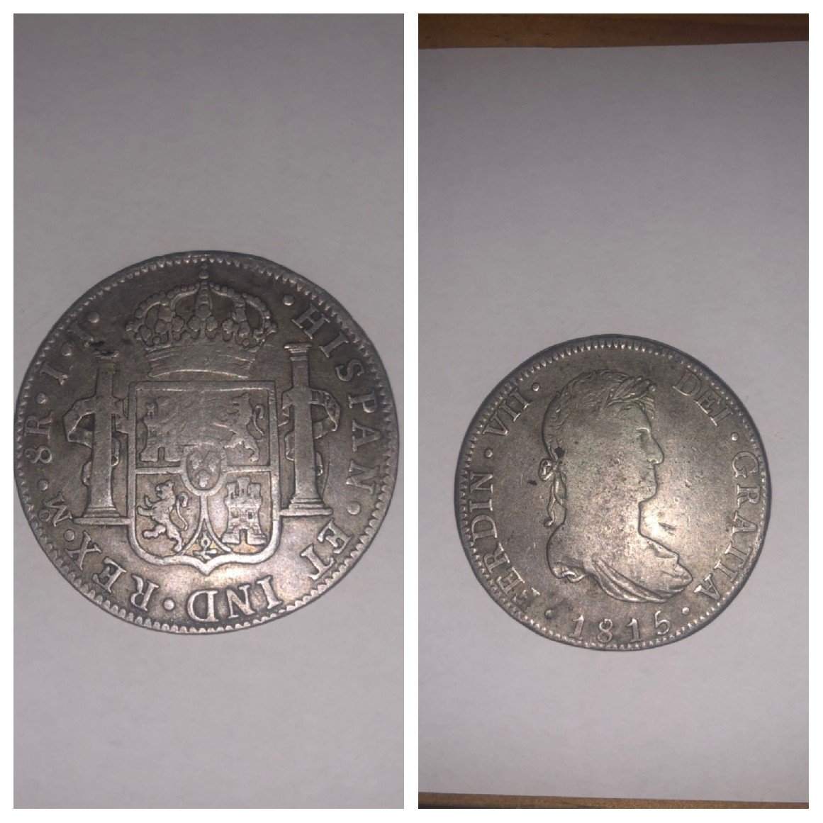 Foto 1 Moneda sin identificar: 8 reales Alfonso vii 1815