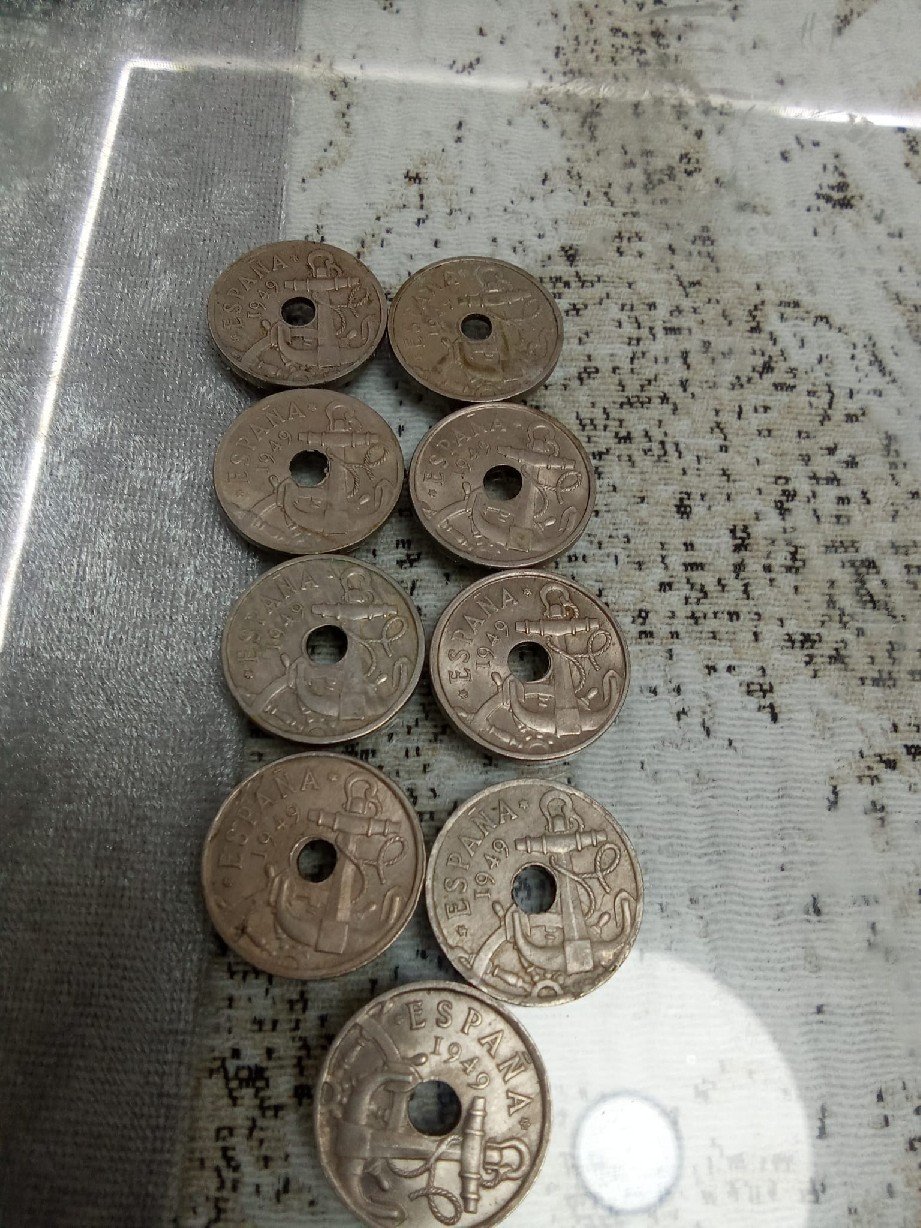 Foto 2 Moneda sin identificar: 25 centimos del 1949 todas por 500€