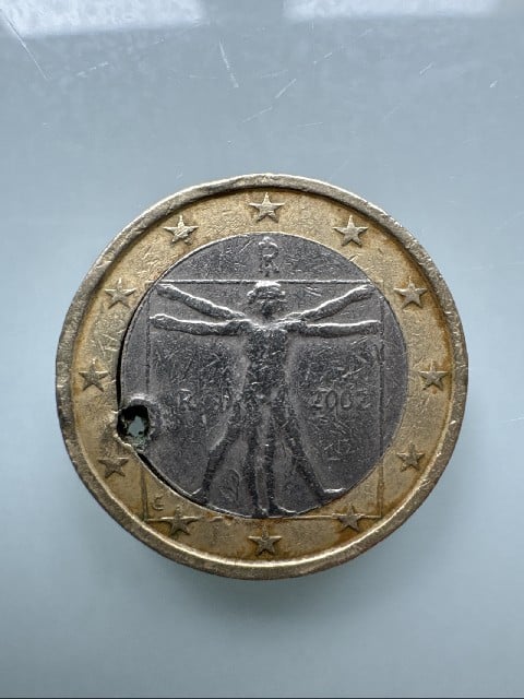 Foto 1 Moneda sin identificar: Moneda 1 € hombre vitruvio 2002