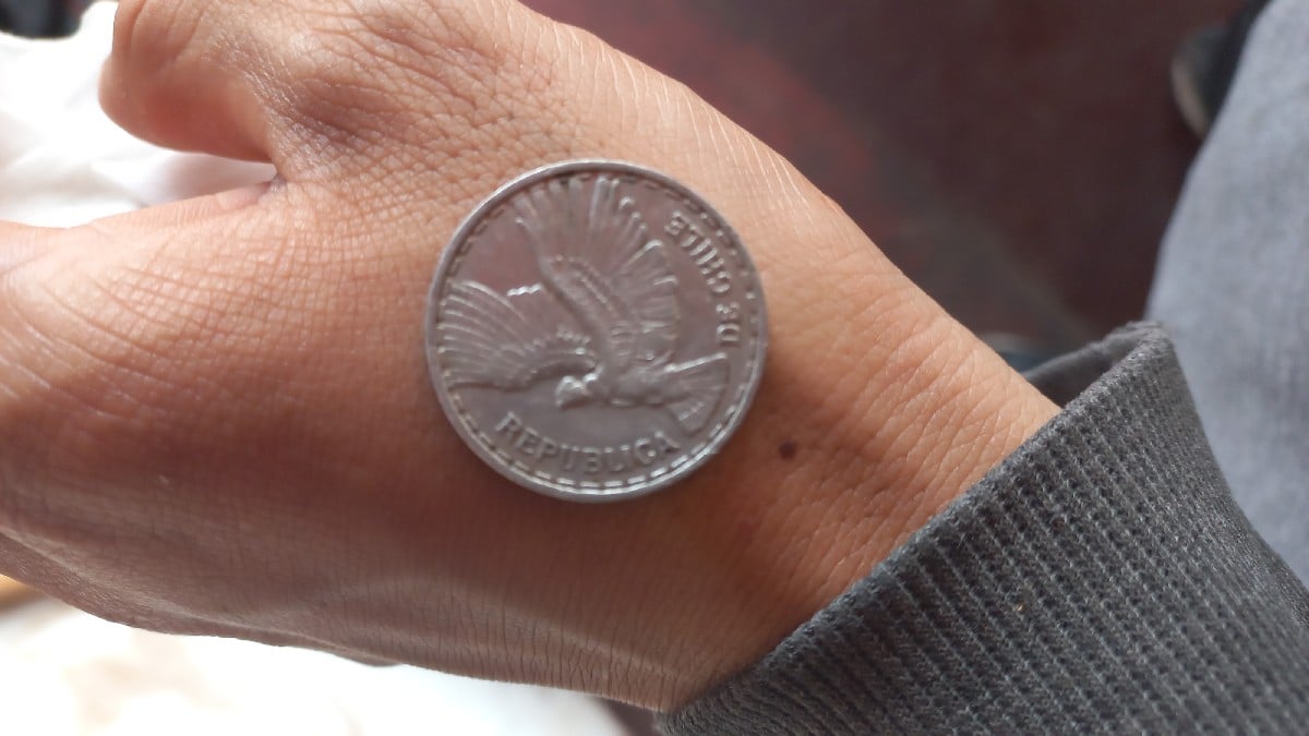 Foto 1 Moneda sin identificar: 1 centesimo república de Chile 1963