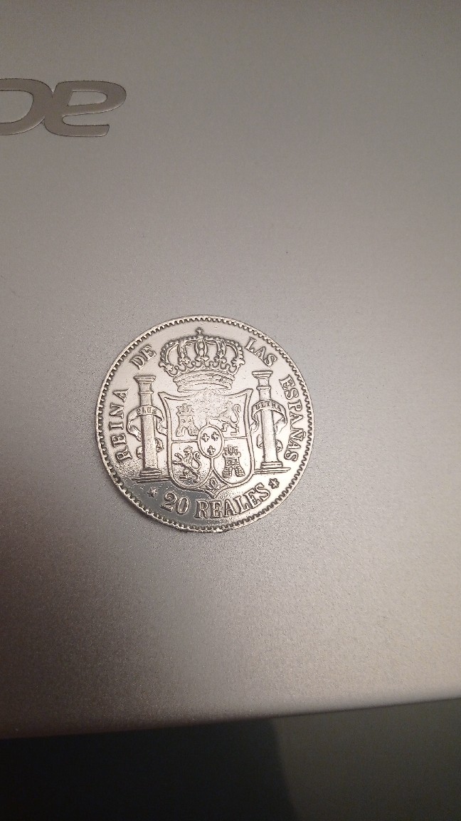Foto 2 Moneda sin identificar: 20 reales de 1850 (Sevilla)