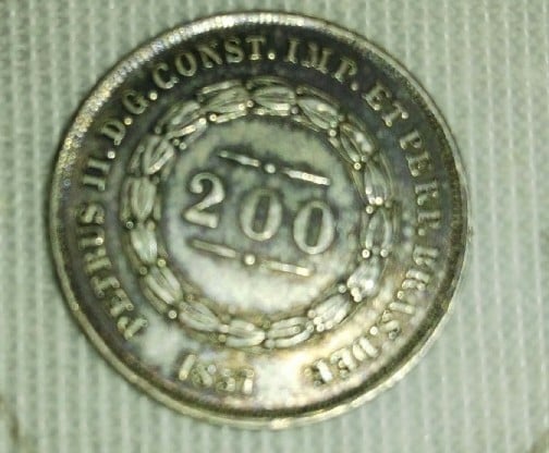 Foto 2 Moneda sin identificar: 200 Reus Emperador Pedro II