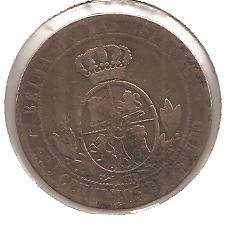 Foto 2 Moneda sin identificar: 2 Citemos de Escudo Isabel II 1867