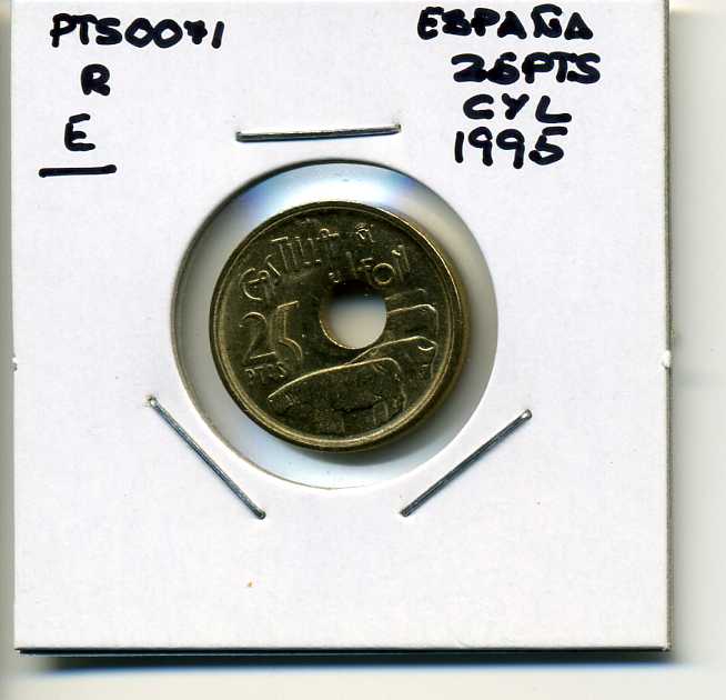 Foto 1 Moneda sin identificar: Moneda de 25 pts orificio exocéntrico