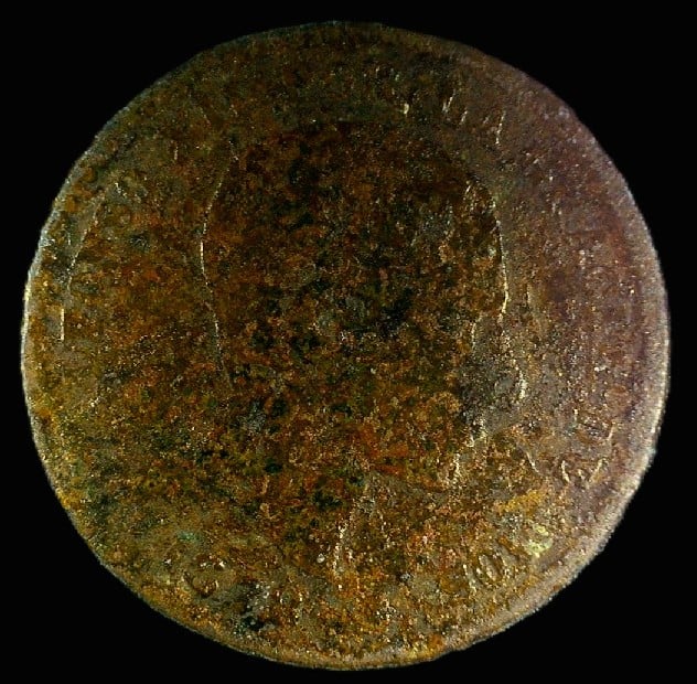 Foto 1 Moneda sin identificar: Moneda muy deteriorada