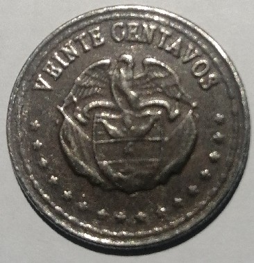 Foto 1 Moneda sin identificar: Moneda de 20 centavos del año 1963