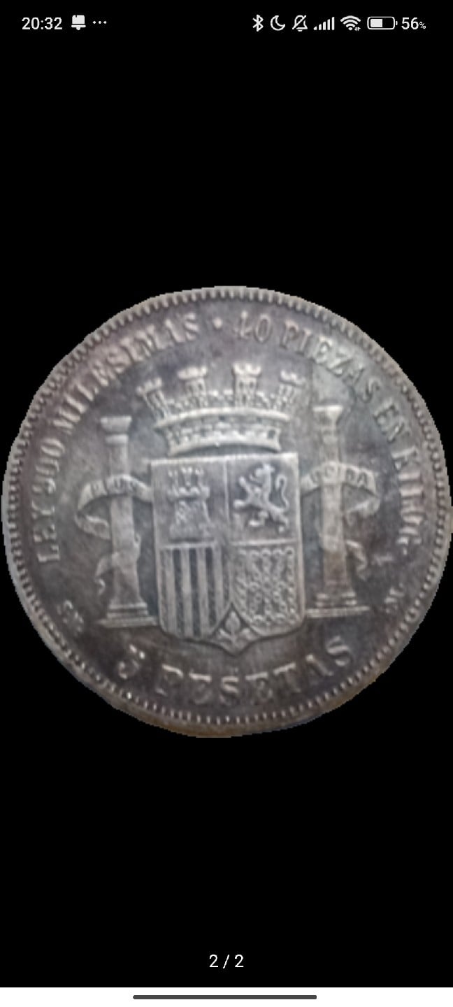 Foto 2 Moneda sin identificar: 5 pesetas 1869
