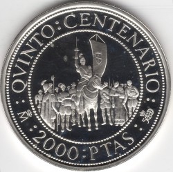 Foto 2 Moneda sin identificar: 2000 PESETAS V. CENTENARIO AÑO-1991