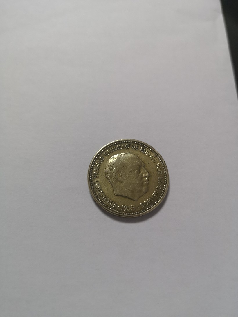 Foto 1 Moneda sin identificar: Moneda de 2.5 pts.de Franco 1953