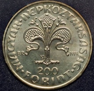 Foto 1 Moneda sin identificar: Hungría 200 florines Año 1978 First Hurgarían Gold Forint República Popular (1949 - 1989)
