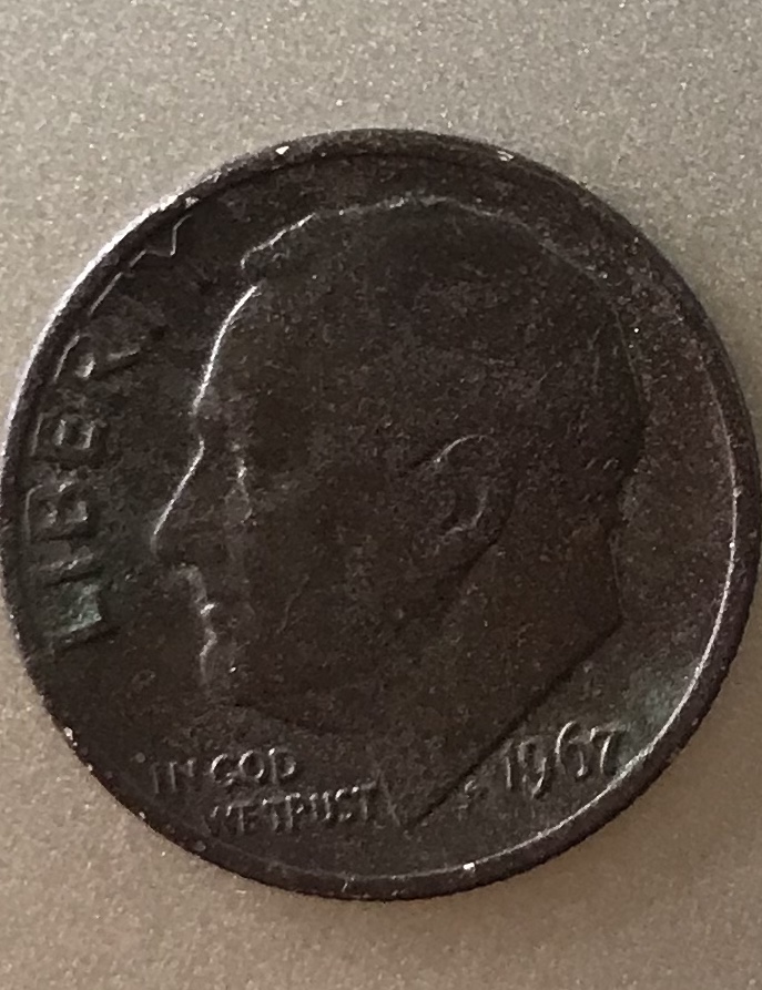 Foto 1 Moneda sin identificar: dime 1967
